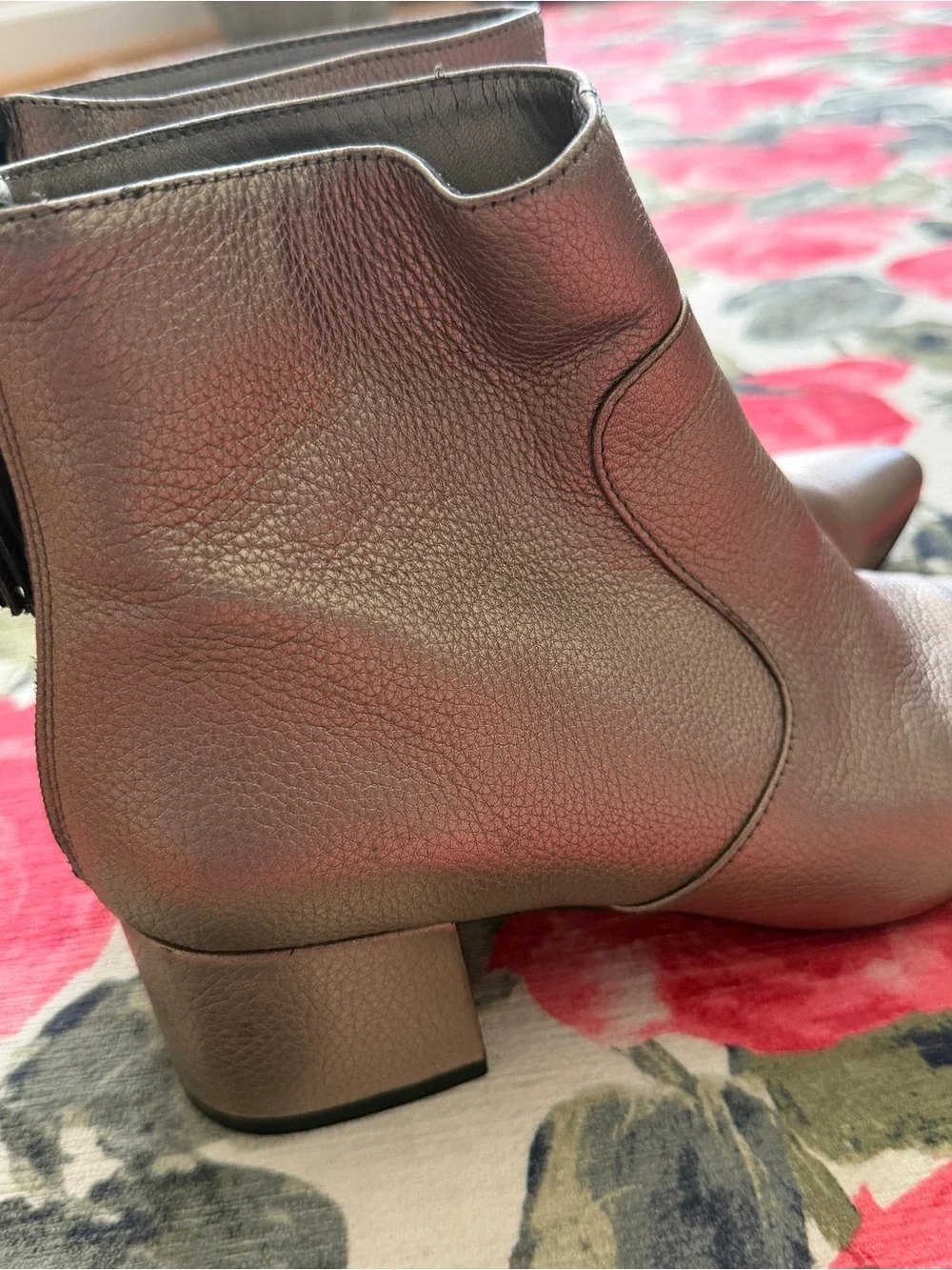 Karl Lagerfeld Metallic Brown Pointed Toe Ankle Boots